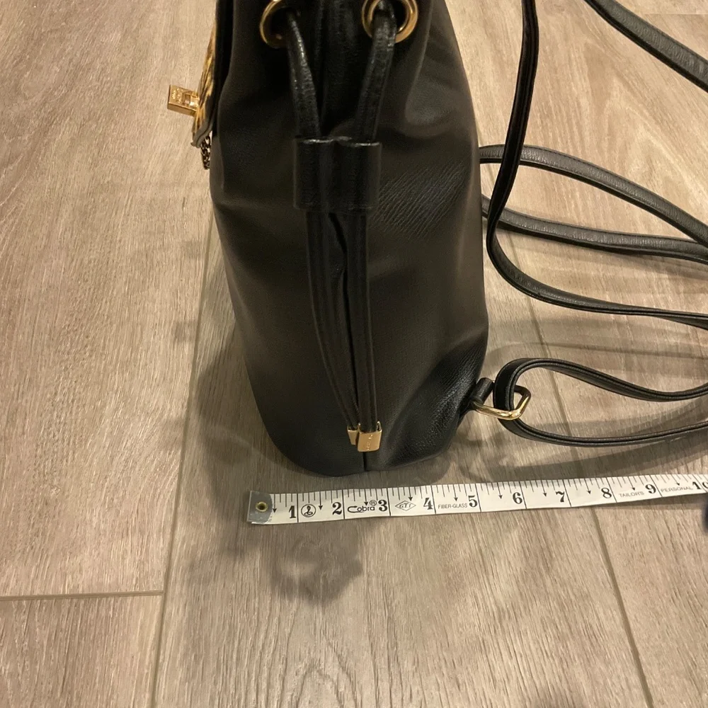 Dune London Black Calf Hair Leather Flap Backpack LIKE NEW CONDITION